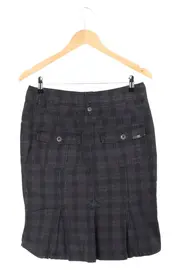 Vorschaubild 2 von Damen A-Linienrock Gr. 38;M Grau Kariert Casual Rock