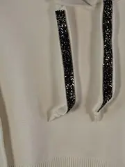 Vorschaubild 3 von Damen Kapuzenpullover Hoodie Glitzer Cropped Langarm Weiß M