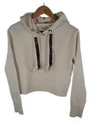 Vorschaubild 1 von Damen Kapuzenpullover Hoodie Glitzer Cropped Langarm Weiß M