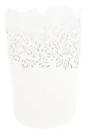 Vorschaubild 2 von Vase Weiß Metall Modern Minimalistisch Blumenmuster Cut-Outs Deko