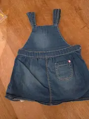 Vorschaubild 2 von Latzkleid Jeans Mädchen Gr. 74 Blumen Schmetterlinge Denim