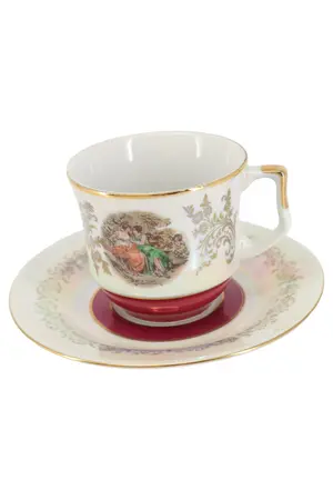 HENNEBERG PORZELLAN Tasse und Unterteller