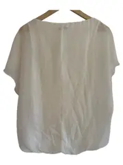 Vorschaubild 2 von Damen Bluse Gr. 34/XS Weiß Viskose Fledermausärmel Feminin