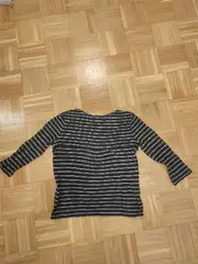 Vorschaubild 2 von Langarmshirt Damen XS Schwarz Gestreift Baumwolle 3/4-Arm
