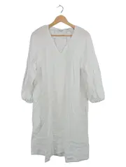 Vorschaubild 1 von Damen Leinenkleid Tunika Weiß Gr. 40 Pure Linen Freizeitkleid