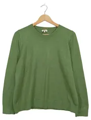 Vorschaubild 1 von Pullover Damen Gr. 44 Grün Basic Langarm Rundhals