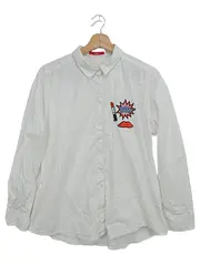 Vorschaubild 1 von Damen Bluse Gr. 38/M Weiß Streetwear mit Applikation