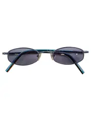 Vorschaubild 2 von Sonnenbrille Retro Oval Metall Blau Grau 90er Vintage