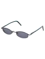 Vorschaubild 1 von Sonnenbrille Retro Oval Metall Blau Grau 90er Vintage