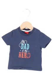 Vorschaubild 1 von Kinder T-Shirt Gr. 62 Blau mit Schriftzug My Dad is my Hero