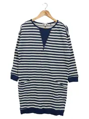 Vorschaubild 1 von Freizeitkleid Damen Gr. 38/M Blau Gestreift Maritim Baumwolle