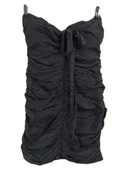 Vorschaubild 1 von Damen Cocktailkleid Bandeau gerafft schwarz Gr. M trägerlos