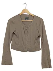 Vorschaubild 1 von Damen Strickjacke Cardigan Gr. S Beige Baumwolle Knopfleiste