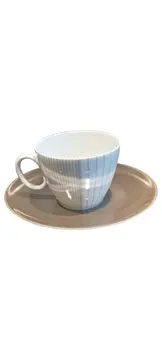 Vorschaubild 1 von Thomas Gestreifte Kaffeetasse mit Untertasse Porzellan Weiß Modern 2tlg