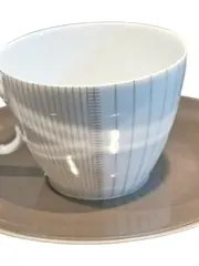 Vorschaubild 2 von Thomas Gestreifte Kaffeetasse mit Untertasse Porzellan Weiß Modern 2tlg