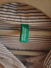 Vorschaubild 4 von Hemdbluse Damen Blau Gestreift Baumwolle Gr. M