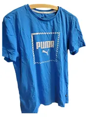 Vorschaubild 1 von Herren T-Shirt Gr. XL Blau Sportlich Logo-Print