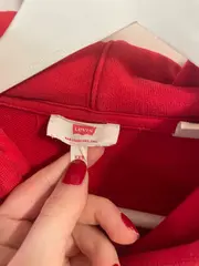 Vorschaubild 4 von Kapuzenpullover Herren XXS Rot Logo-Tape Hoodie Streetwear