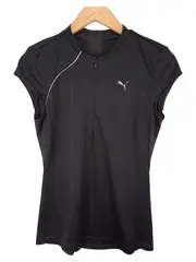 Vorschaubild 1 von Damen Sport Shirt Laufshirt Schwarz Gr. 38 M Kurzarm Fitness