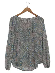 Vorschaubild 1 von Damen Bluse 42 XL Mehrfarbig Paisley Print Casual Langarm