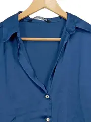 Vorschaubild 3 von Hemdbluse Damen Blau Langarm Elegant Business Gr. 36 S