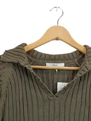 Vorschaubild 2 von TCM Damen Pullover Strick Gr. 38 M Oliv Rippstrick Langarm Baumwolle