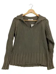Vorschaubild 1 von TCM Damen Pullover Strick Gr. 38 M Oliv Rippstrick Langarm Baumwolle