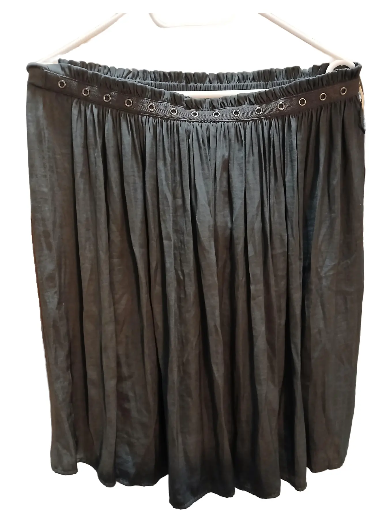 ESPRIT Faltenrock Damen Midirock Gr. 40/L Grau Casual Uni Polyester