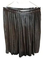 Vorschaubild 1 von Faltenrock Damen Midirock Gr. 40/L Grau Casual Uni Polyester