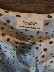 Vorschaubild 2 von Denim Hemdbluse Damen XL Weiß Gepunktet Rüschen Bio-Baumwolle