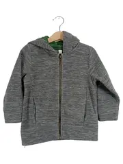 Vorschaubild 1 von Kinder Kapuzenjacke Strickjacke Gr. 92/98 Grau Meliert Baumwolle