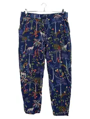 Vorschaubild 1 von Damen Jogginghose Gr. 44 Blau Viskose Tropisches Muster Casual