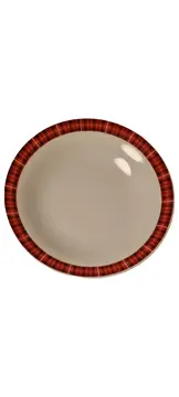 Vorschaubild 1 von Kinderteller Porzellan Rot Kariert Schottenmuster 23 cm