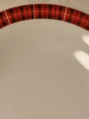 Vorschaubild 2 von Kinderteller Porzellan Rot Kariert Schottenmuster 23 cm