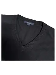 Vorschaubild 3 von Pullover Herren XL Schwarz Klassisch Baumwolle V-Ausschnitt Alltag
