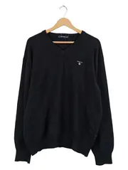 Vorschaubild 1 von Pullover Herren XL Schwarz Klassisch Baumwolle V-Ausschnitt Alltag