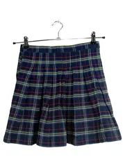 Vorschaubild 1 von Mädchen Faltenrock kariert Gr. 146 Blau Baumwolle Schule