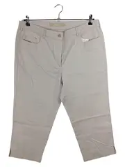 Vorschaubild 1 von Damen Caprihose Stoffhose Beige Gr. 46 Baumwolle Klassisch