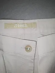 Vorschaubild 2 von Damen Caprihose Stoffhose Beige Gr. 46 Baumwolle Klassisch