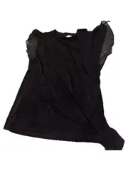 Vorschaubild 5 von Damen Top Elegant Rüschen Kurzarm Schwarz Gr. 38/M