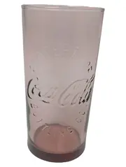 Vorschaubild 1 von Coca Cola Trinkglas Rosa 14cm Klassisch Retro Vintage Logo Schriftzug Glas