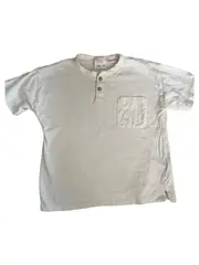 Vorschaubild 1 von Jungen T-Shirt Gr. 104 Beige Baumwolle Kurzarm Henley Casual