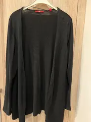 Vorschaubild 3 von Damen Strickjacke Cardigan Schwarz Gr. 46 Langarm Viskose