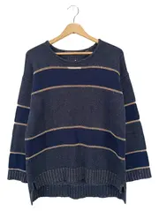 Vorschaubild 1 von Damen Pullover Gr. 36/S Blau Gestreift Klassisch Casual Strick