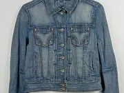Vorschaubild 4 von Jeansjacke Damen Gr. 38/M Blau Casual Baumwolle
