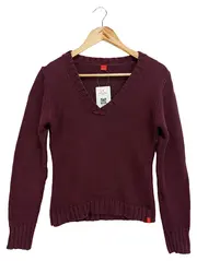 Vorschaubild 1 von Damen Pullover Rot Gr. 36/S V-Ausschnitt Strick Casual Elegant