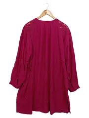 Vorschaubild 2 von Damen Freizeitkleid Rot Gr. 44/XXL Bohemian Viskose Spitze
