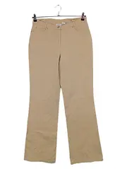 Vorschaubild 1 von Damen Stoffhose Beige Gr. 44 Bootcut Baumwolle Stretch