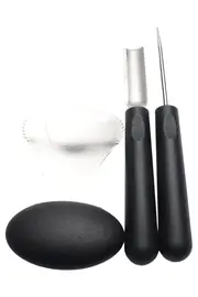 Vorschaubild 1 von Kitchen Schnitz-Set für Obst Gemüse 3 Teile Zeichenset Schwarz