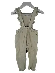 Vorschaubild 2 von Latzhose Mädchen Gr. 86 Beige Rüschen Leinen Baumwolle